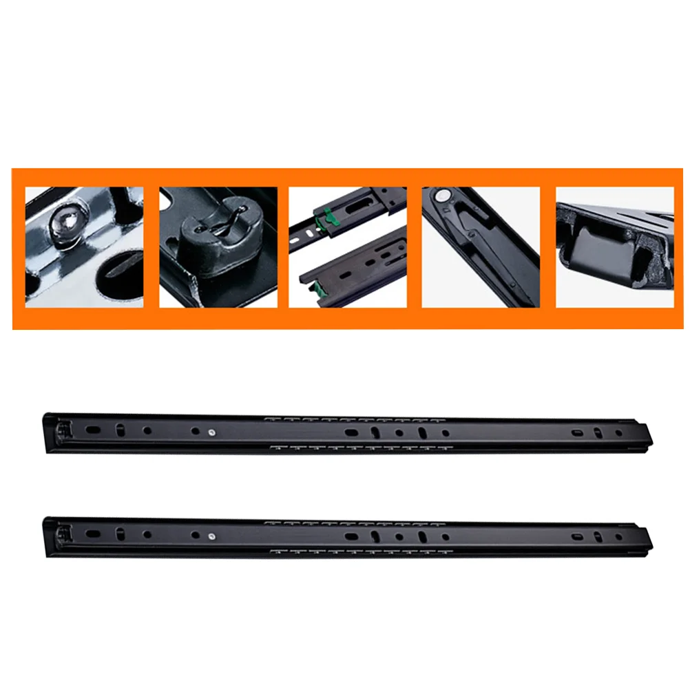 2PCS 12 Inch 30CM Steel Damping Track Furniture Cabinet Ball Bearing Runners rail Drawer Track Guide