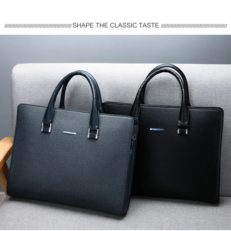 Briefcase Bag For Men Executive Designer Laptop PU Leather Luxury Brand Handbag Shoulder Business Male Messenger Crossbody Bag