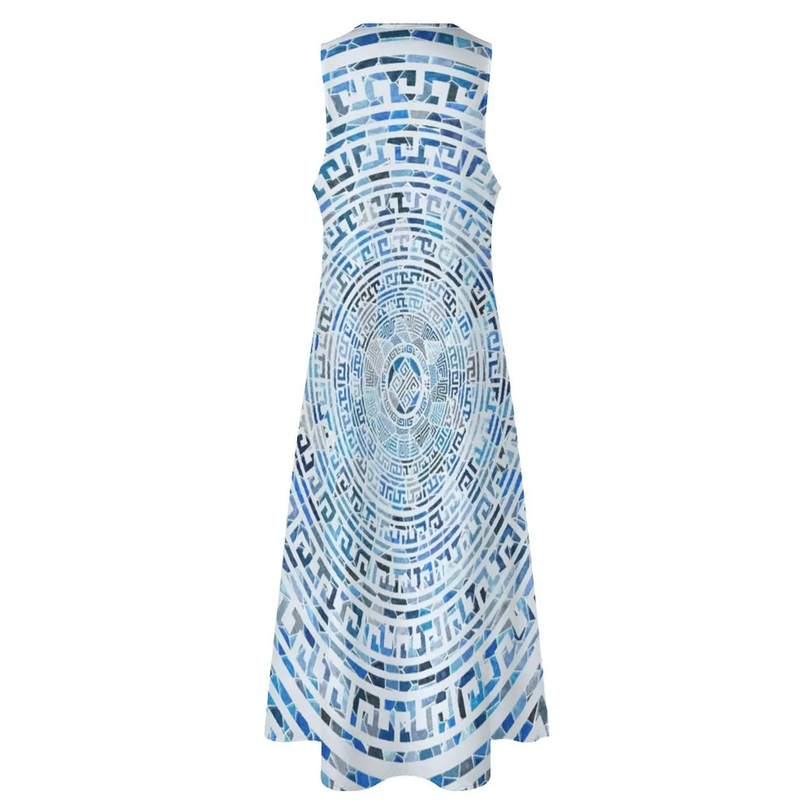 Circular Greek Meander Pattern - Greek Key Ornament Long Dress beach dresses dress women elegant luxury Party dresses
