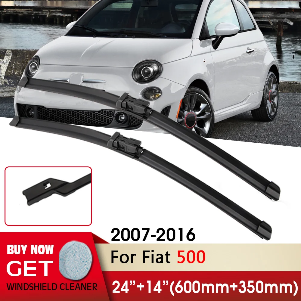 

Car Wiper RHD & LHD Front Wiper Blade 24"+14" For Fiat 500 2007-2016 Fit Push Button Front Windscreen Wipers Auto Accessories