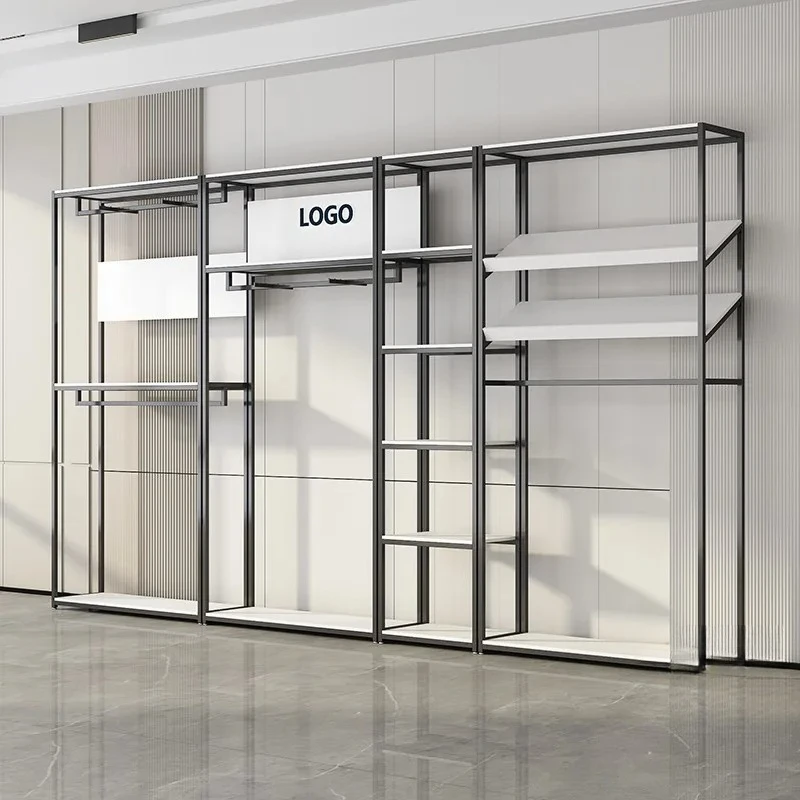 Clothing store hangers men's and women's clothing store live broadcast special display thickened shelf props double-layer displa