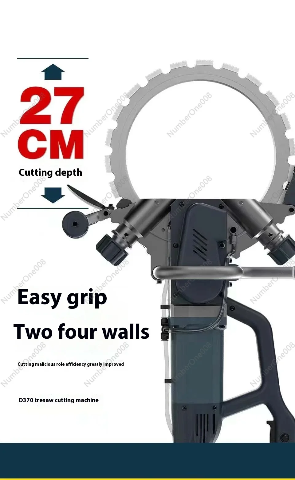 

High-Power 8800W 220V Stone and Concrete Wall Cutting Circular Saw with Blade