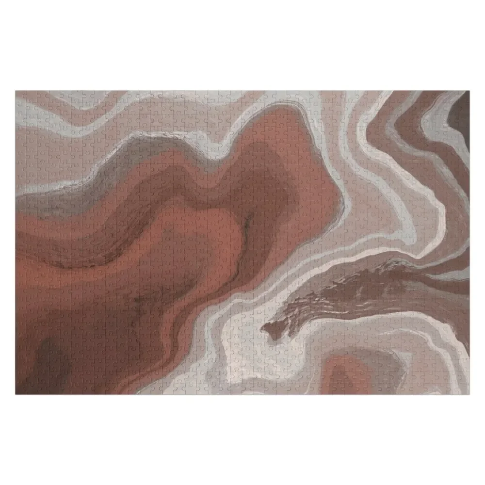 

Terracotta marble swirl pattern Jigsaw Puzzle Adult Wooden Custom Child Puzzle