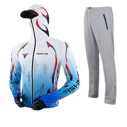 Breathable Ice Silk Shirts with Hood for Men, Sun Protection, Fishing Clothing, Quick Drying Suits, Outdoor Sports, Summer, New