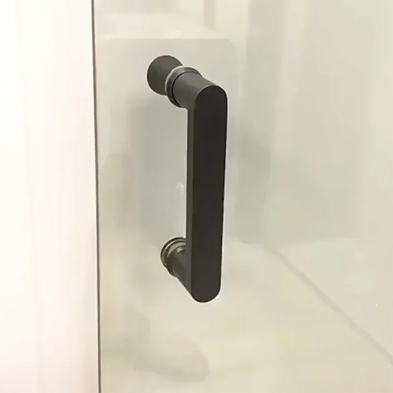 304 stainless steel Bathroom glass door short handle matte black/mirror surface hole distance 145mm shower handles