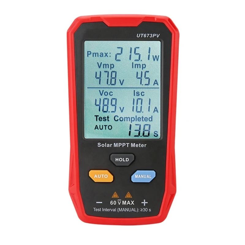 

Solar Panel Tester LCD Screen 800W Photovoltaic Multimeter Solar MPPT Meter Open Circuit Voltage Troubleshooting Tool