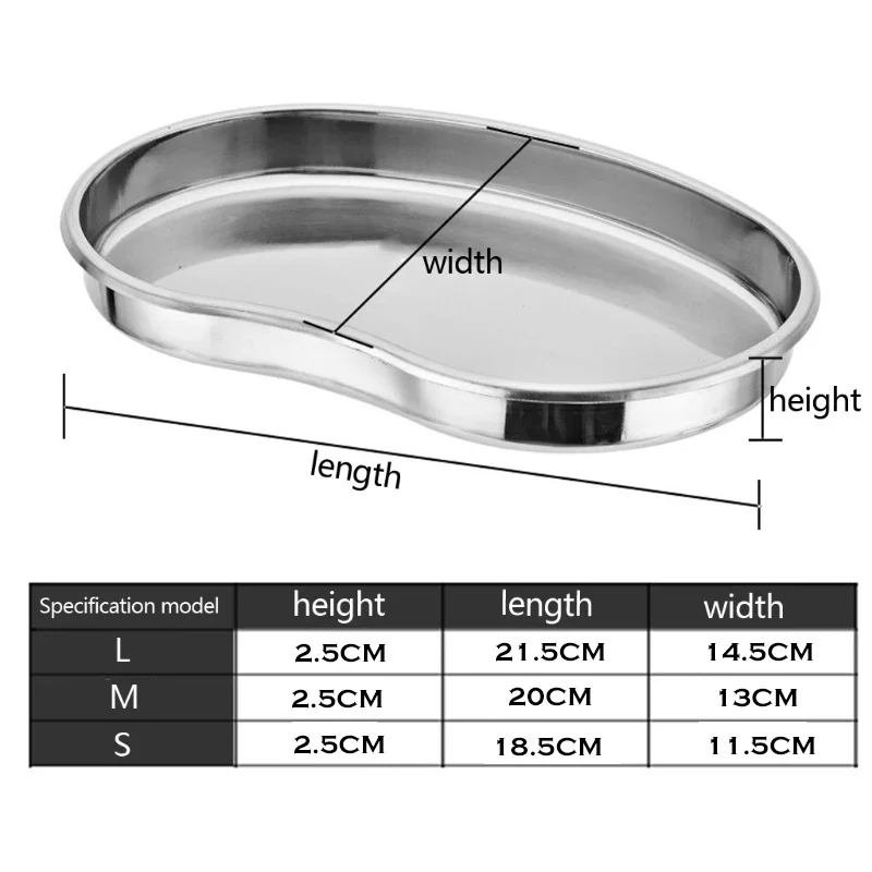 

Medical Curved Tray Stainless Steel Surgical Kidney Bowl Dental Lab Instrument Dental Tools S/m/l