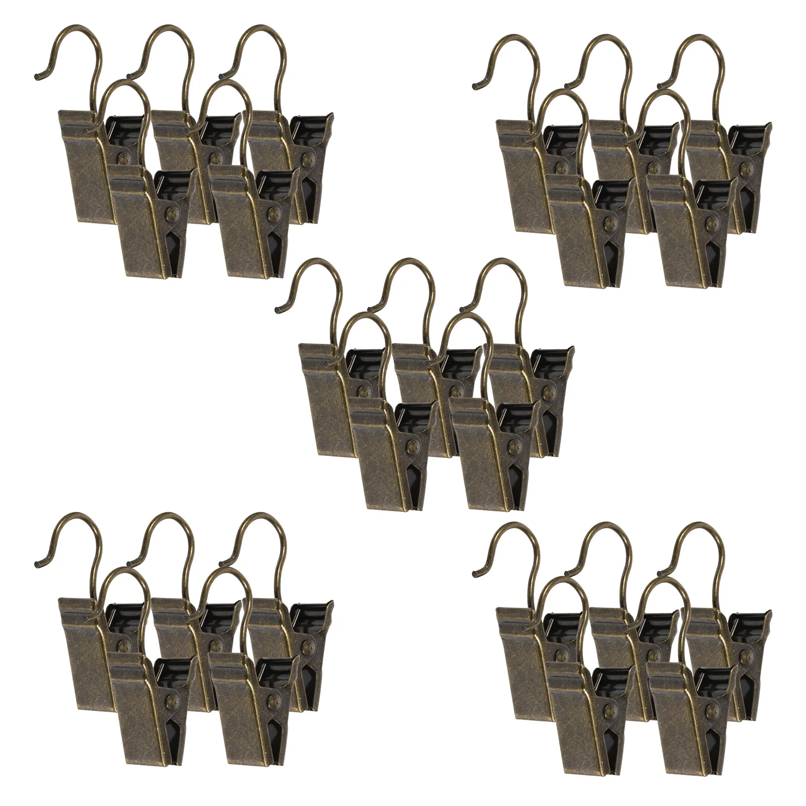 

25Pcs Shower Curtain Clips Iron Hanging Clips Adjustable Width for Bathroom Home Decor Curtain Hooks Shower Hooks