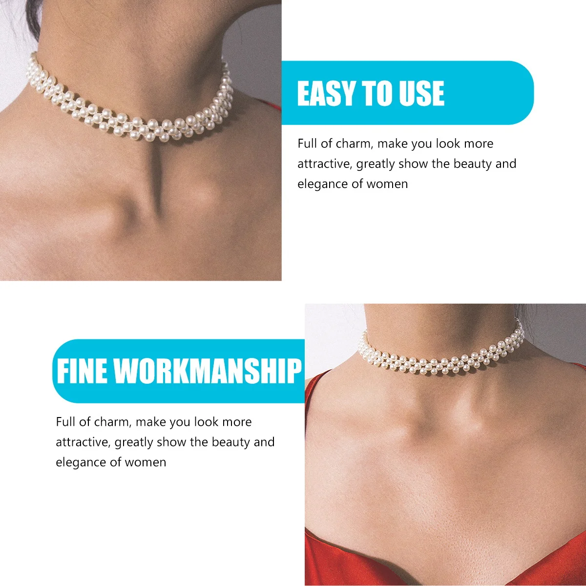 

Pearl Necklace Fashion Clavicle Chain Simple Elegant Neck Jewelry Unique Design Office Gift Women
