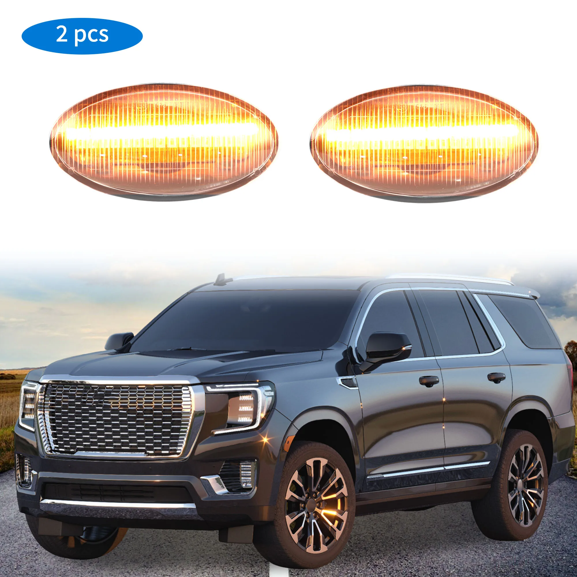 

UXCELL Side Fender Marker Light for Fiat Sedici 2005-2012 Front Fender Side Turn Signal Lamp Replacement ABS 2 Pcs