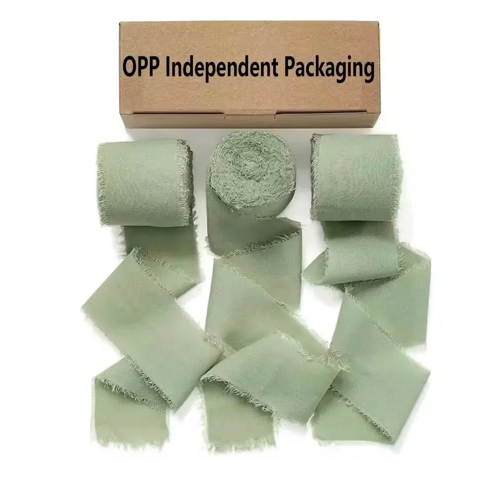 3 Rolls of 5M Green Holiday Gift Strap Independent Packaging