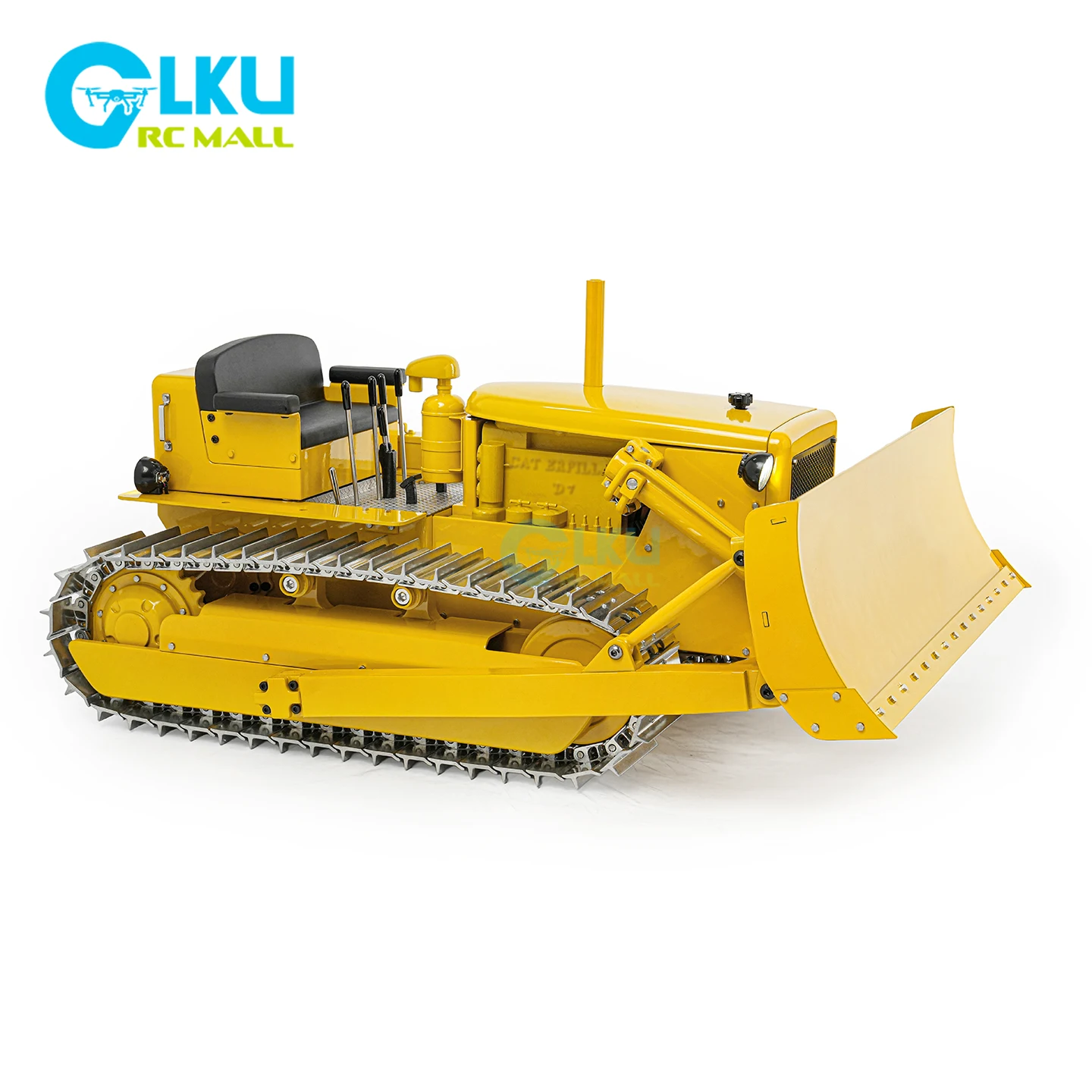 MDRC 1/14 Metal D7 Bulldozer Simulation Engineering Vehicle Model, RTR Model Car, Smoke Generator