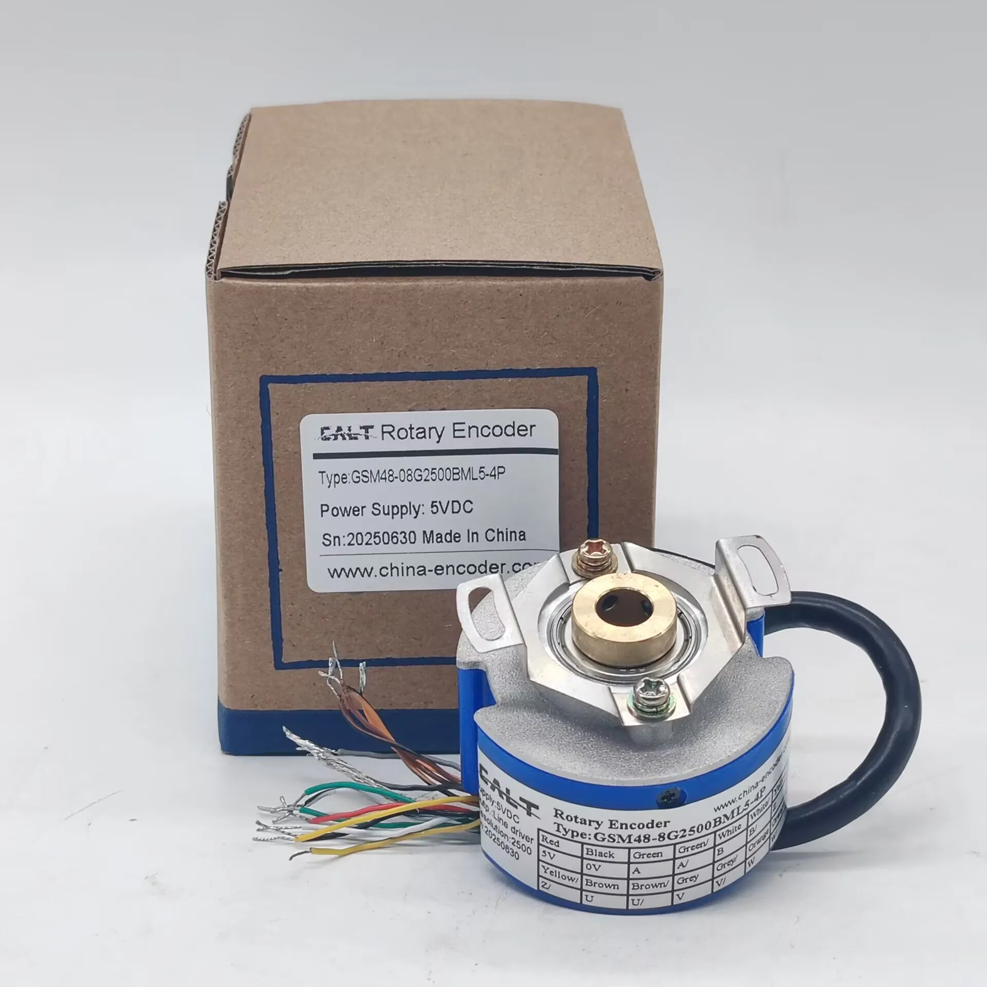 Enkoder obrotowy CALT GSM48-08G2500BML5-4P Enkoder silnika serwo Sygnał wyjściowy U, V, W