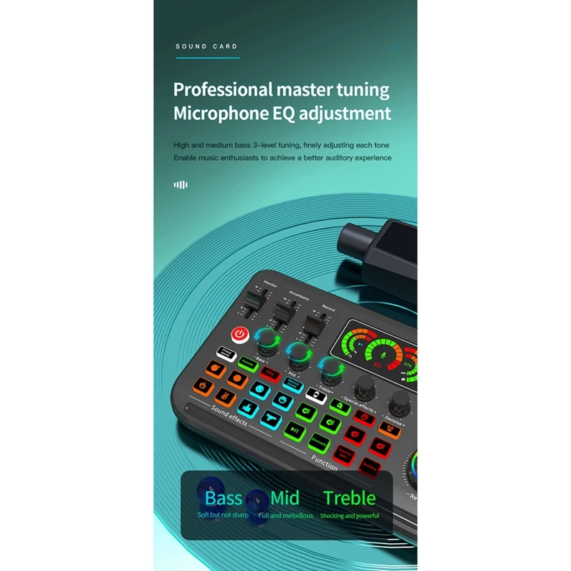 Kartu suara Bluetooth eksternal, kartu suara Live komputer PC papan suara Mixer suara Live Mixer pengurang kebisingan