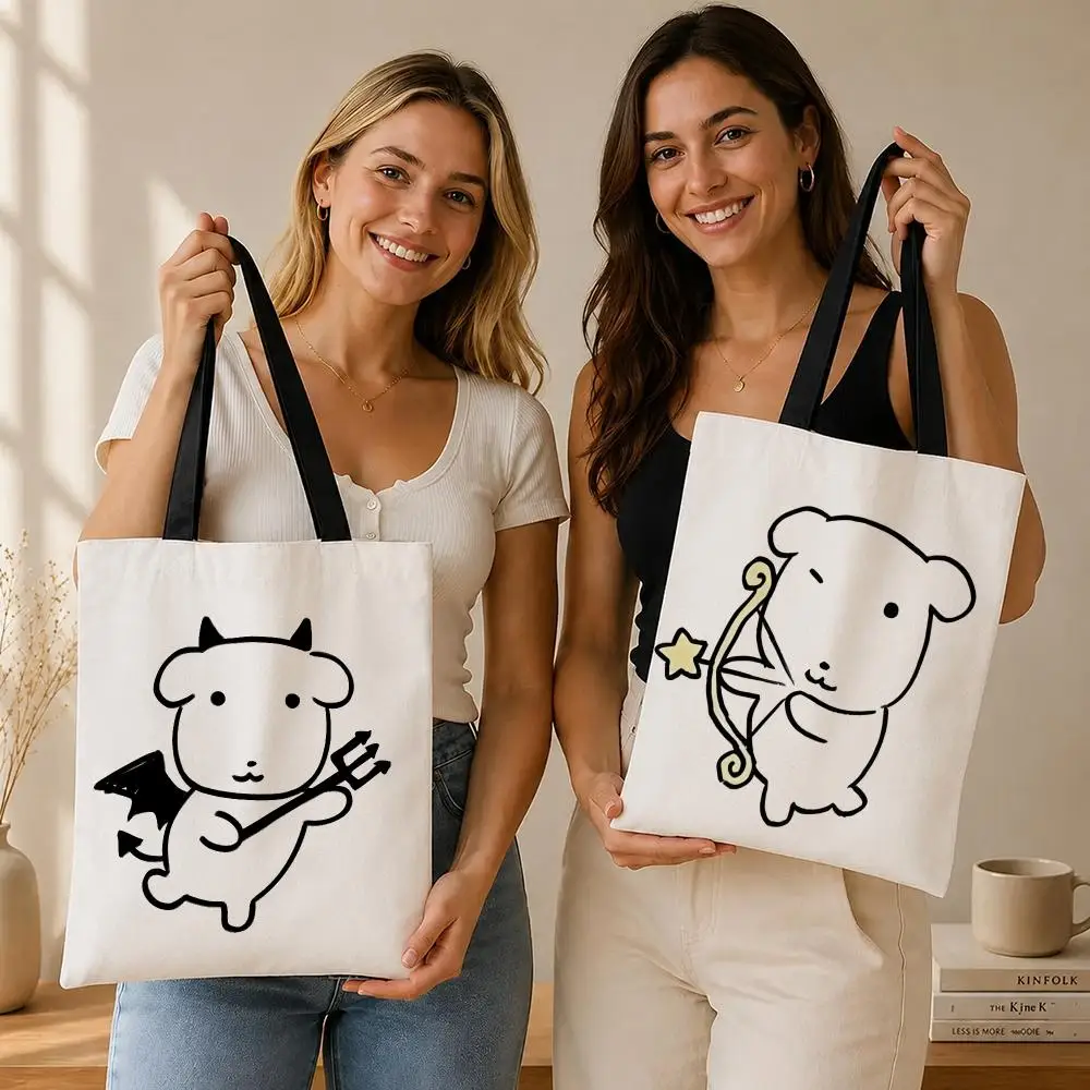 Character GolfGanadi Storage Bags Canvas  bag, suitable for work, school, and daily commutes, reusable shopping bag