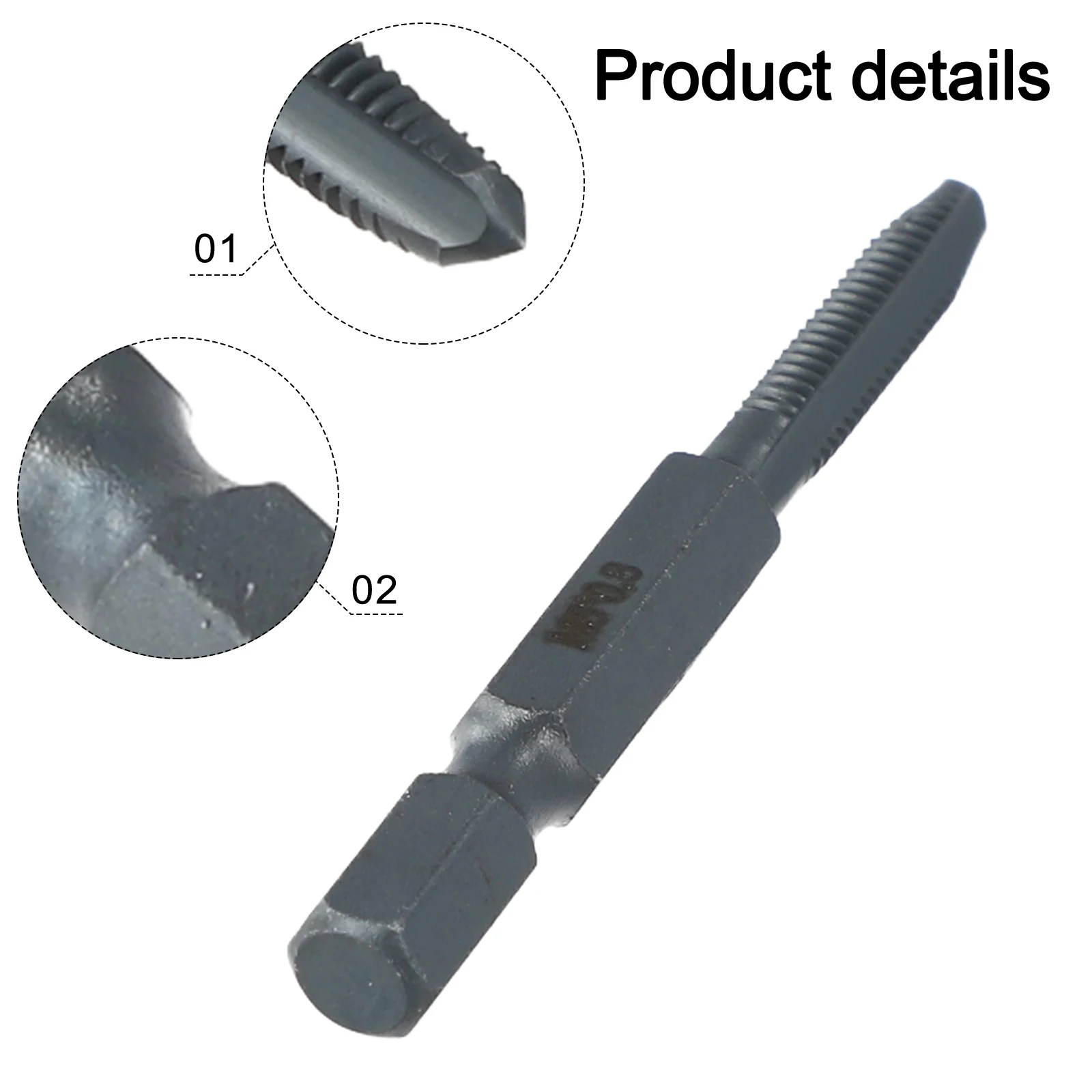 HSS 6542タップドリルビット、六角軸、メートルねじタップ、2.5-12mmねじタップツール、ねじ切りビット、ねじ切り機、複合タップ 1個