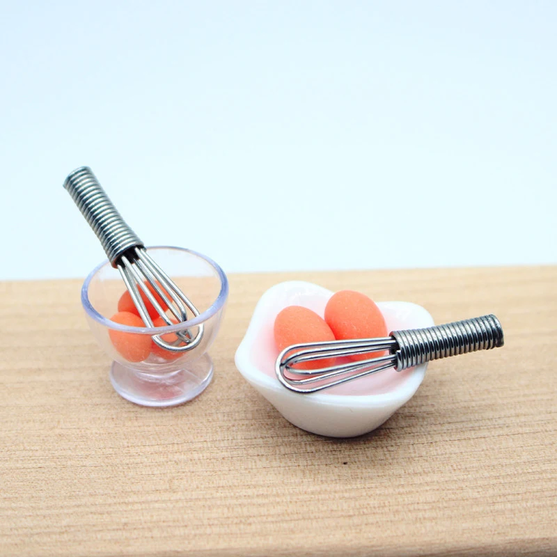 

1Set 1:12 Dollhouse Miniature Kitchenware Egg Beater Bowl Kitchen Decor Toy Accessories