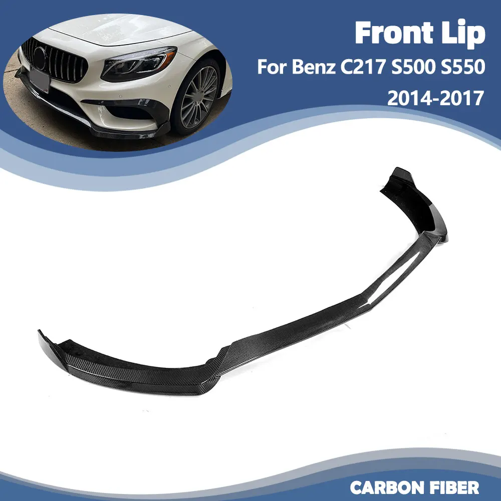 Front Lip Splitters Apron for Mercedes Benz S-Class C217 S500 S550 Coupe 2-Door 2014-2017 Front Lip Carbon Fiber / FRP