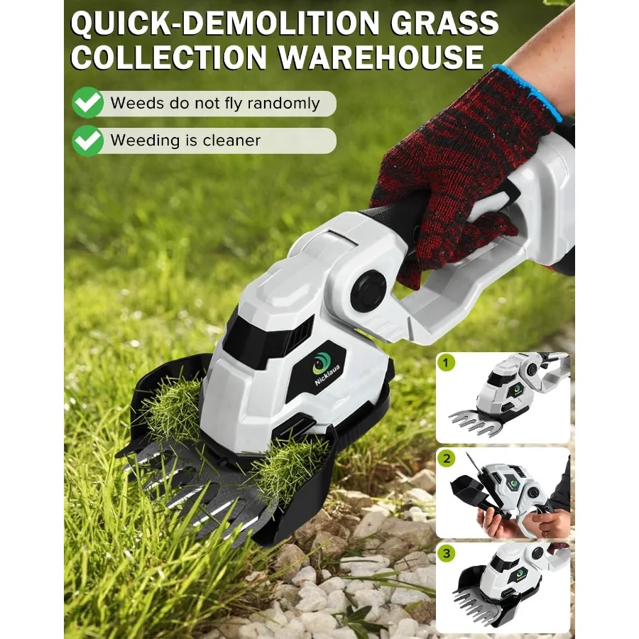 ماكينة تشذيب التحوط اللاسلكية 2 في 1 ماكينة قص الحافة اللاسلكية مع شفرة مزدوجة الحركة لقص التحوط مع 2 قطعة R