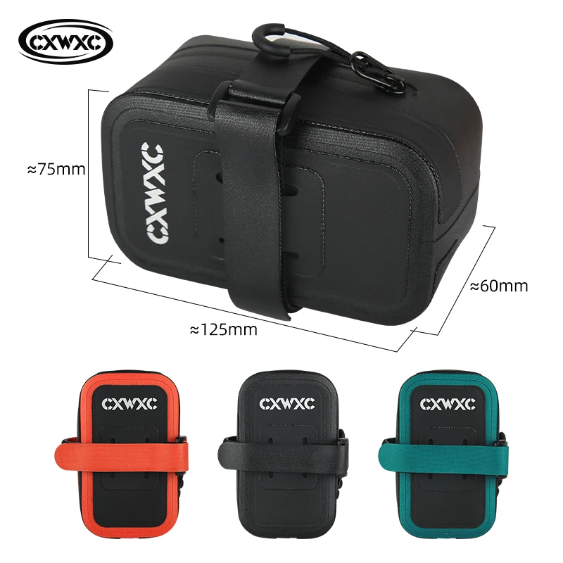CXWXC Мини-сумка для велосипедного седла 0,5 л Портативная велосипедная сумка из ТПУ с утолщенным и закаленным дизайном Набор инструментов для шоссейного велосипеда MTB Ремонтная сумка