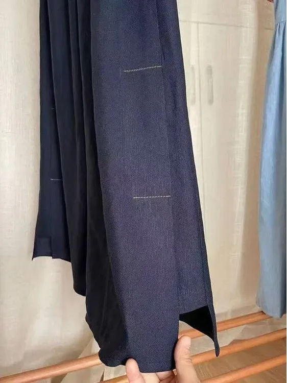 กางเกงขายาวผ้าลินินทรงหลวมสไตล์ลำลองสำหรับผู้หญิง คอลเลคชั่นฤดูร้อน ปี 2025 ไซส์เล็ก ผ้าลินินอเนกประสงค์ แมทช์ได้กับทุกชุด