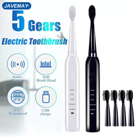 Super Sonic Electric Toothbrush for Adults Kid Smart Timer Whitening IPX7 Waterproof USB Charge Replaceable Brush Head J110 J209