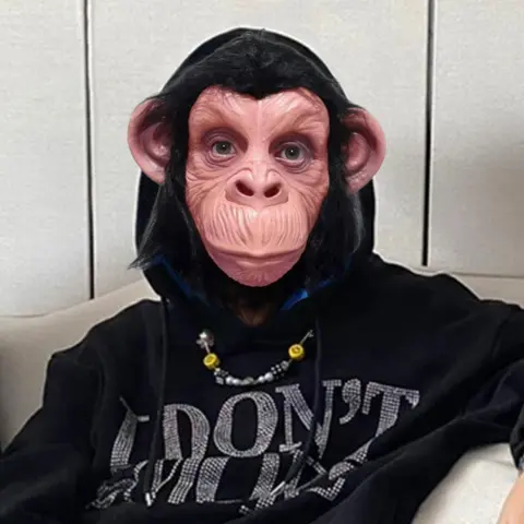 재미있는 동물 머리 마스크 원숭이 마스크, 오랑우탄 할로윈 코스프레, 코스튬 파티 동물 카니발, 풀 헤드 침프 라텍스 마스크 소품