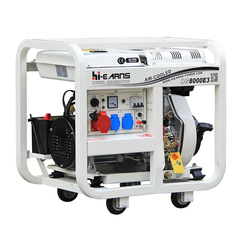 

7.5KVA/6KW Open-Frame DG8000E3 Diesel Generator Three Phase 50Hz Frequency 220/380V Output Silent Type diesel Engine 192FB