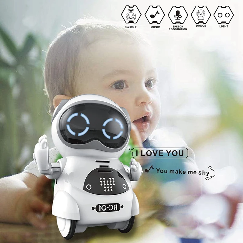 Mini Rc Pocket Robot Voor Kinderen Met Interactieve Dialoogconversatie, Spraakherkenning, Chat Record, Zang & Dansen