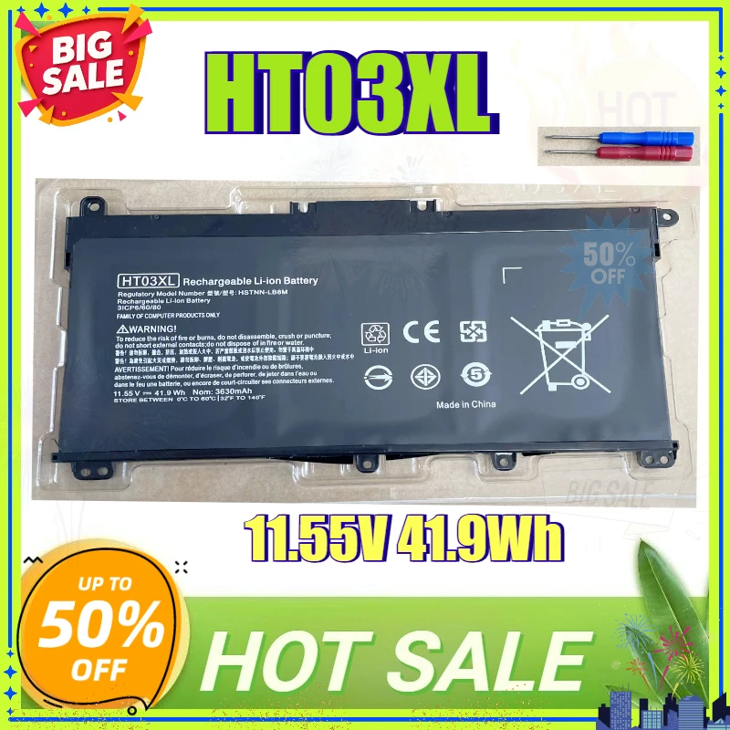 HT03XL HSTNN-LB8M Laptop Battery for HP Pavilion 14-CE0025UR TPN-Q207 Q208 TPN-Q209 TPN-Q2 X36010 14-CE0034TX TPN-Q210 Q221 Q222