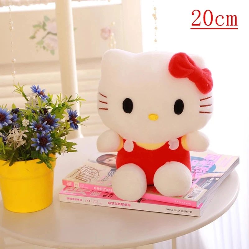 Hello Kitty Plush Toys Sanrio Cute 20cm Movie KT Cat Dolls Soft Stuffed Hello Kitty Birthday Gifts For Kids Animals Toys