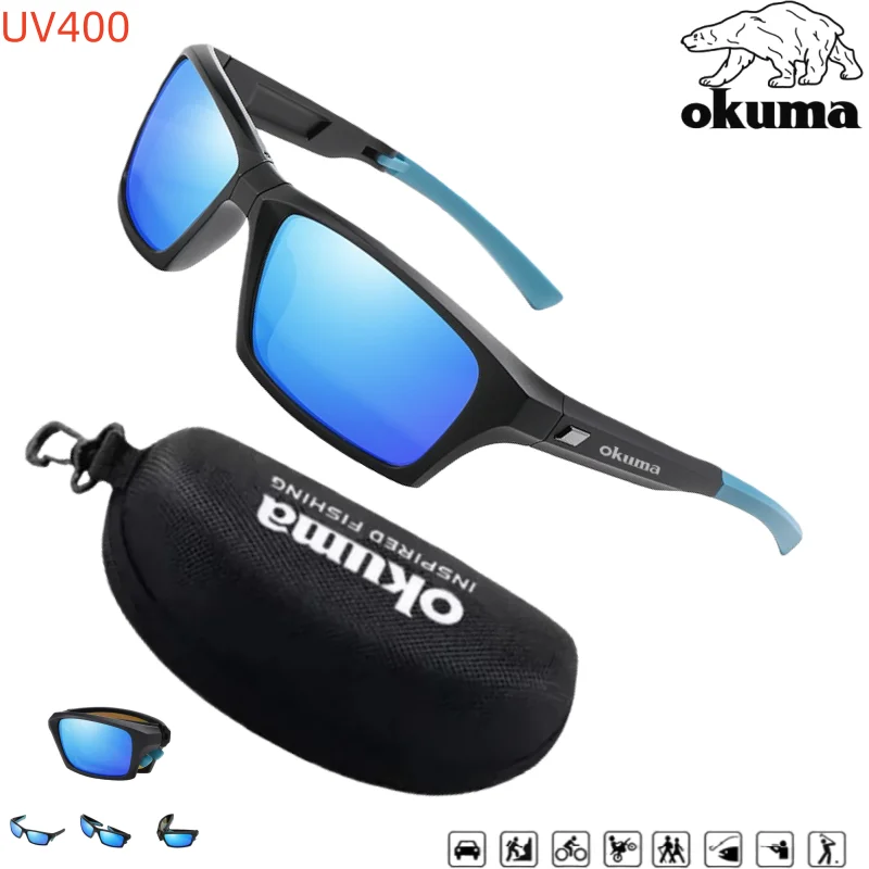 

OKUMA New Folding Sunglasses Anti-UV400 Outdoor Sun Protection Glasses Portable Sports Sunglasses for Men and