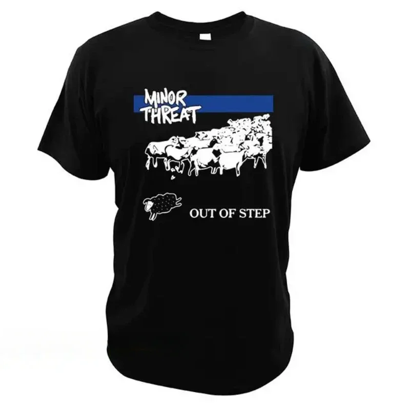 Album Out of Step Tshirt  Fashion Trend Unisex Short-sleev Tee American Hardcore Punk Band Graphic Tshirts  Minor Threat T Shirt