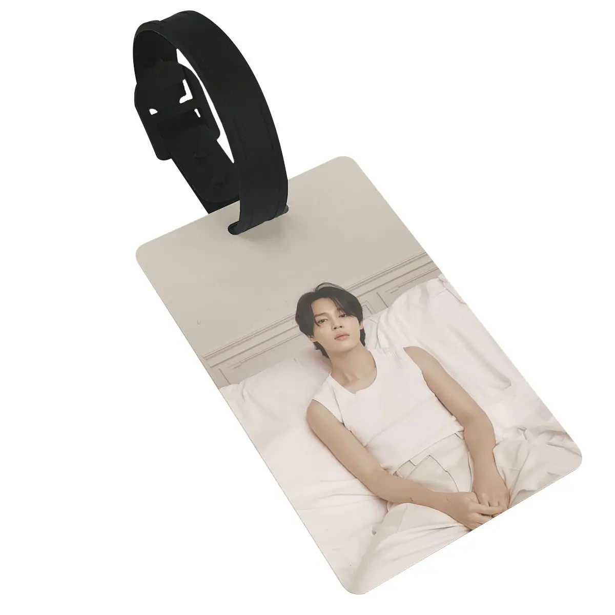 Jimin-旅行用のPVCトラベルタグ,荷物アクセサリー,ポータブルラベルホルダー,ID名アドレス,かわいい