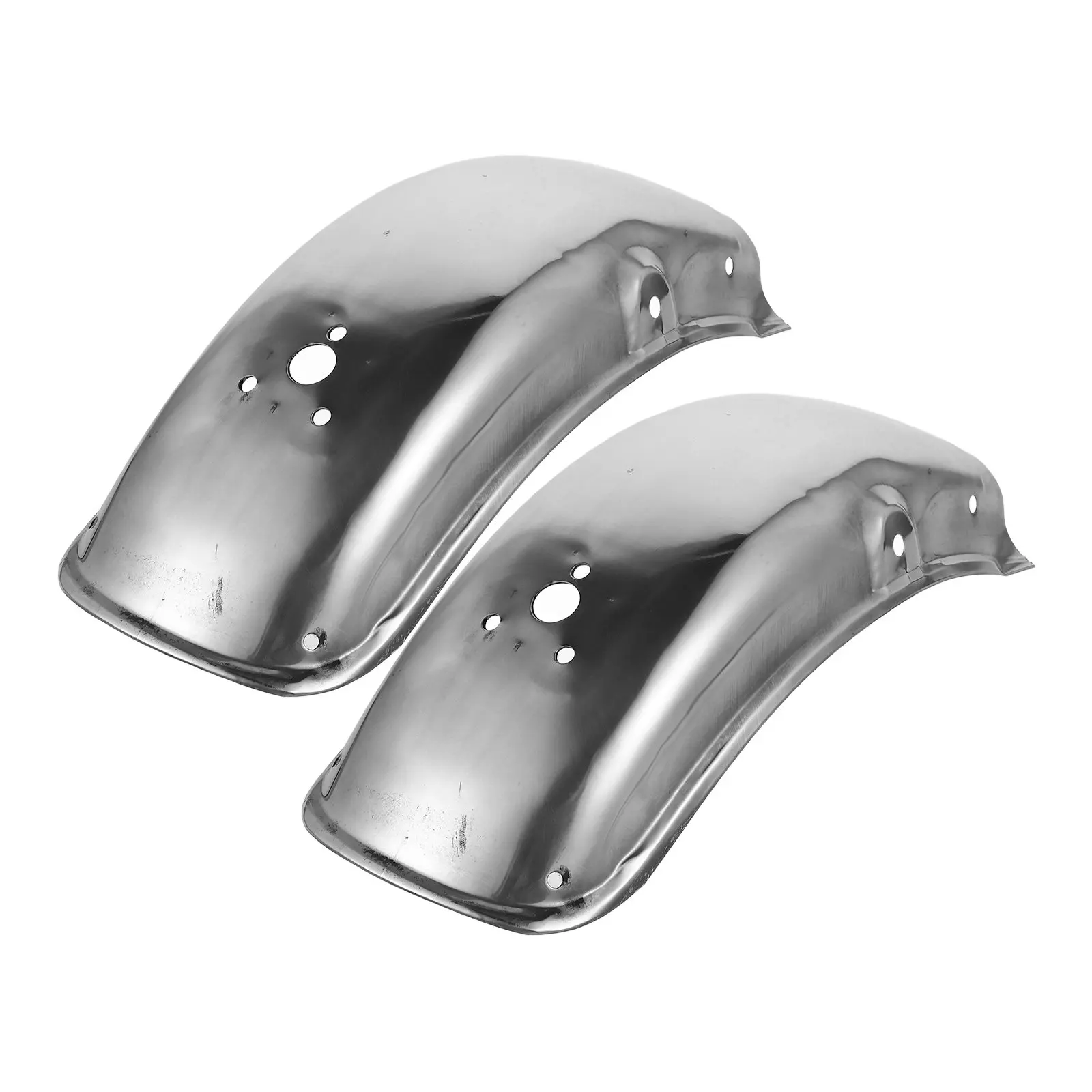 

2pcs Rear Fender Motorcycle Parts Silver Universal Mudguard Scooter Waterproof Splashing Guard Stainless Steel