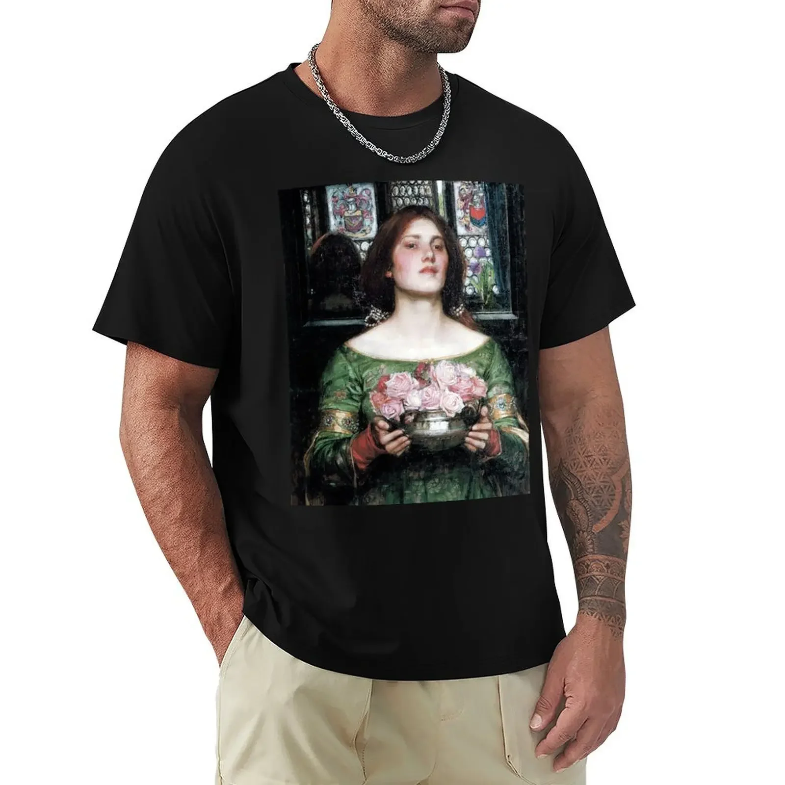 Gather Ye Rosebuds While Ye May - John William Waterhouse T-Shirt anime stuff cotton graphic tees t shirts for men graphic