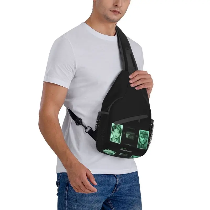 Mochila de hombro de Codec sólido para hombres, bolso de pecho cruzado de engranaje de Metal, a la moda, para amantes de los videojuegos, para viajar