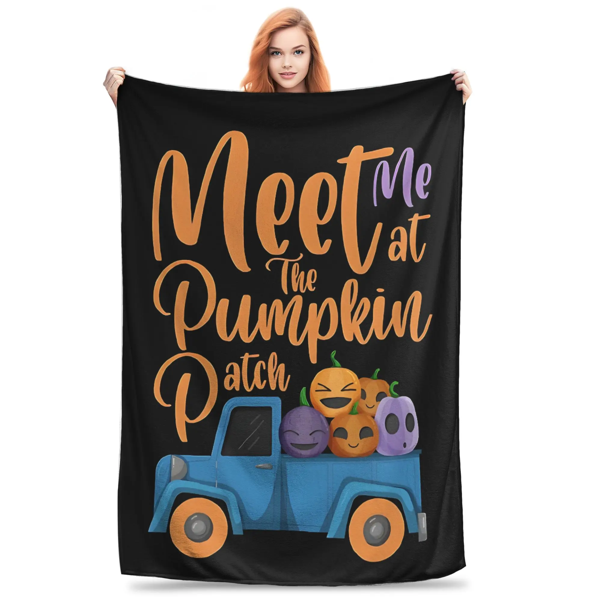 1PC Meet Me At The Pumpkin Patch  Blanket Throw Super Cosy Plush Living Room Sofa