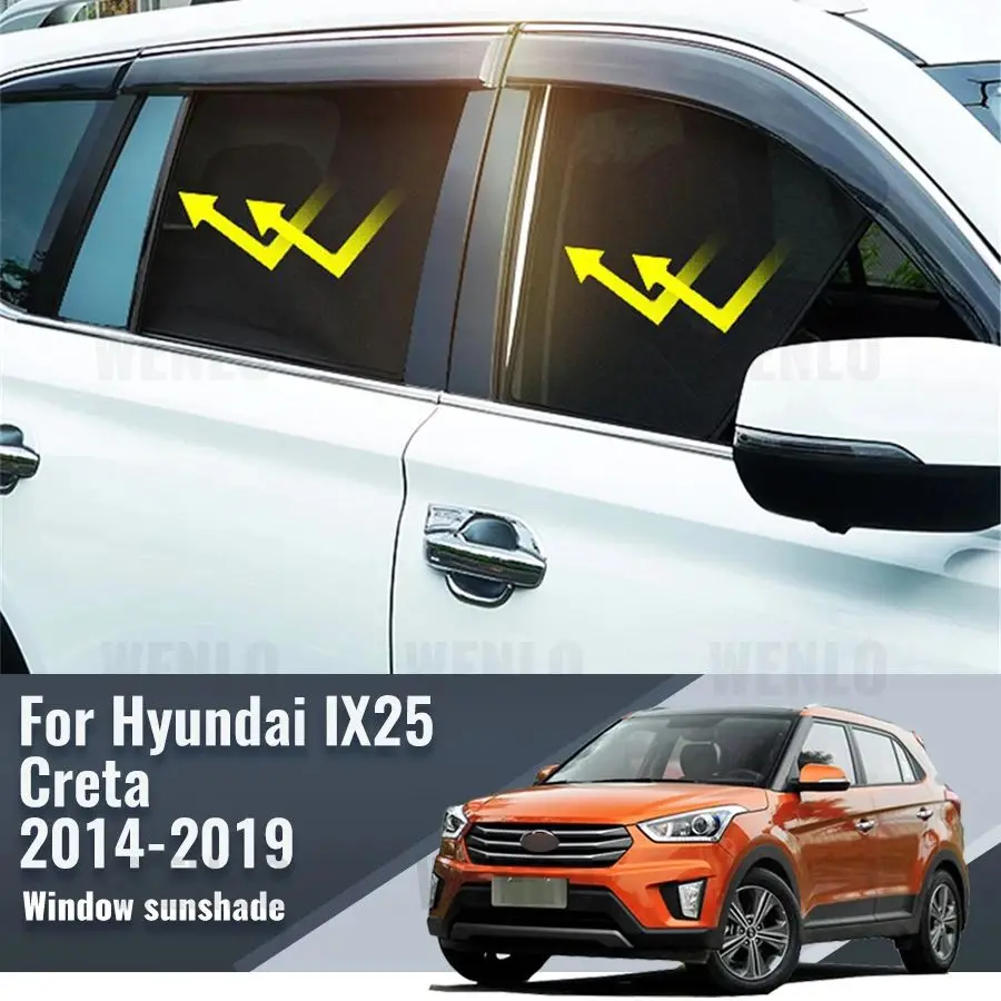 For Hyundai Creta IX25 2014-2019 Car Sunshade Shield Magnetic Front Windshield Blind Curtain Rear Side Baby Window Sun Shades