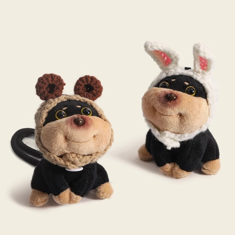 Original Diy Honeybee Puppy Bag Pendant Girl Plush Doll Key Chain Backpack Schoolbag Small Pendant Lovely Interesting Small Doll