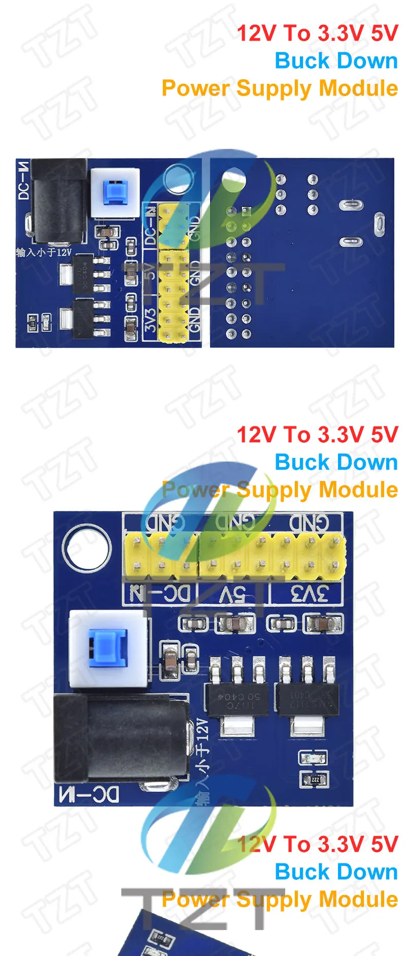 TZT 1/3/5PCS DC-DC 12V auf 3,3V 5V Abwärtswandler-Netzteilmodul für Arduino – Detail 2