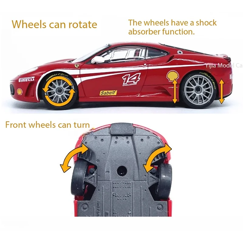 

Литая под давлением масштаб 1:43, F430, спортивная модель автомобиля из сплава, статическая коллекция, украшенные праздничными подарками, игрушки