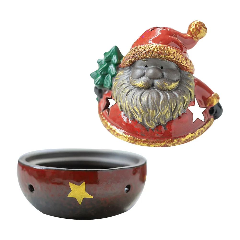 1 قطعة عيد الميلاد سانتا كلوز مبخرة فرن البخور الزخرفية للدراسة مكتب استخدام موقد رائحة جوفاء غرامة صنعة زن مبخرة #2