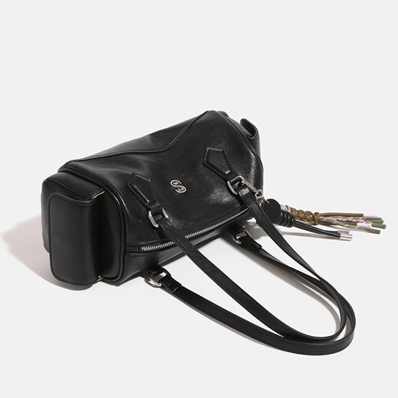 

Vintage Pillow Design Leather Boston Handbag women's Underarm bag Casual Shoulder Crossbody Bags Fashion Shopper Totes For Women