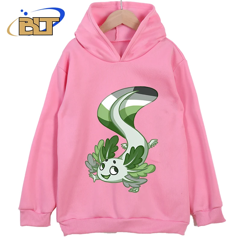 Axolotl Printed Children's Clothing Pink Children's New Hoodie Classic Sportswear Suitable for Boys and Girls