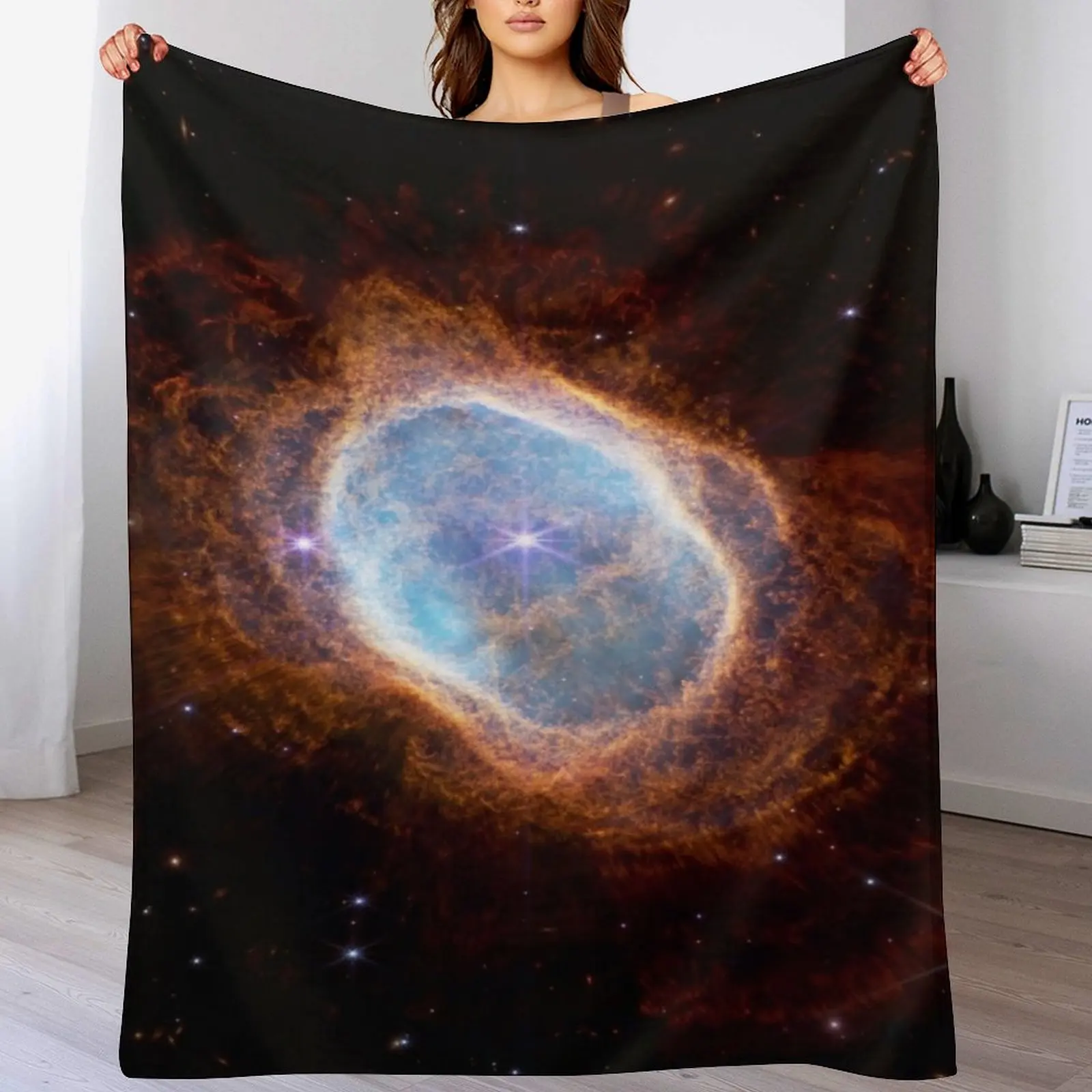 

New James Webb space telescope -South ring nebula Throw Blanket Quilt decorative Decorative Throw Blankets