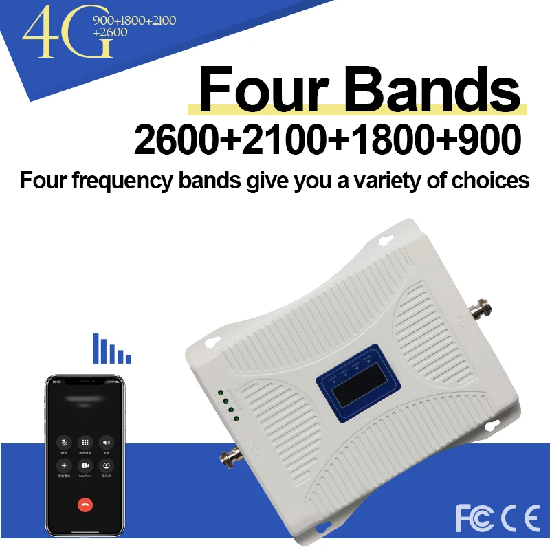 

Aiyissmoye Homemade 900 1800 2100 2600 4G GSM Signal Repeater with Indoor Antenna Cell Phone for 3G and LTE Networks
