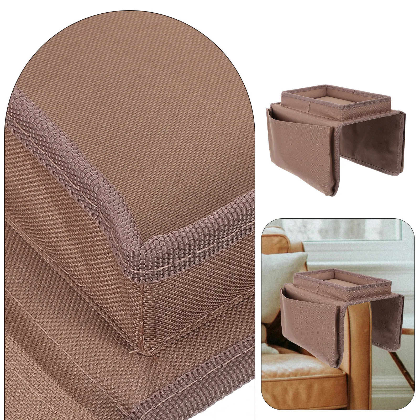 

Легко чистящийся органайзер для дивана, 4 кармана, поднос для чашек для дистанционных журналов, закусок, подлокотник для кофе, органайзер, карман для дивана