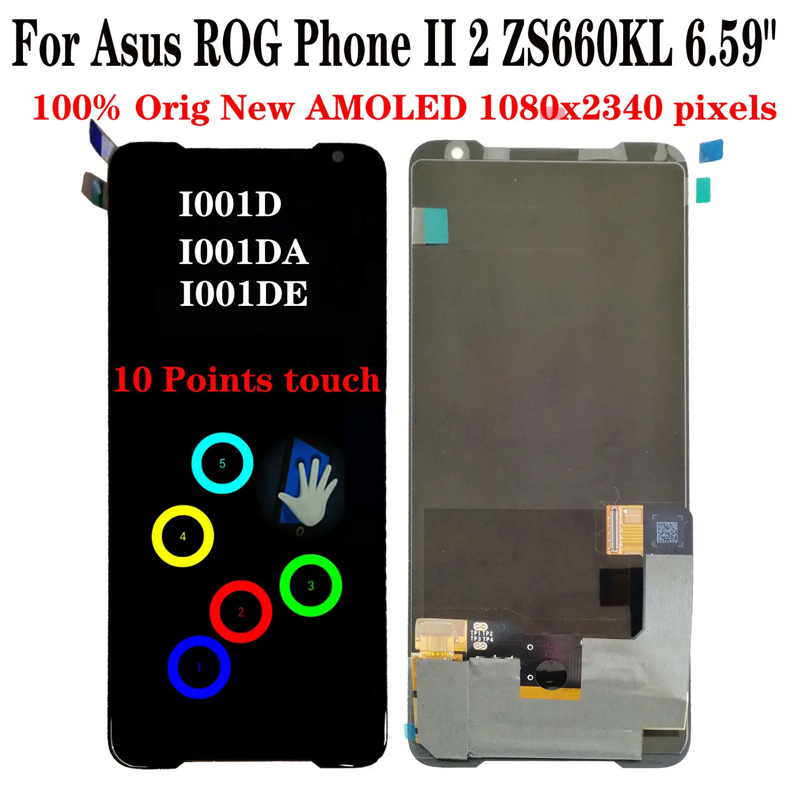 

New For Asus ROG Phone II 2 ZS660KL I001D I001DA I001DE LCD Display Touch Screen