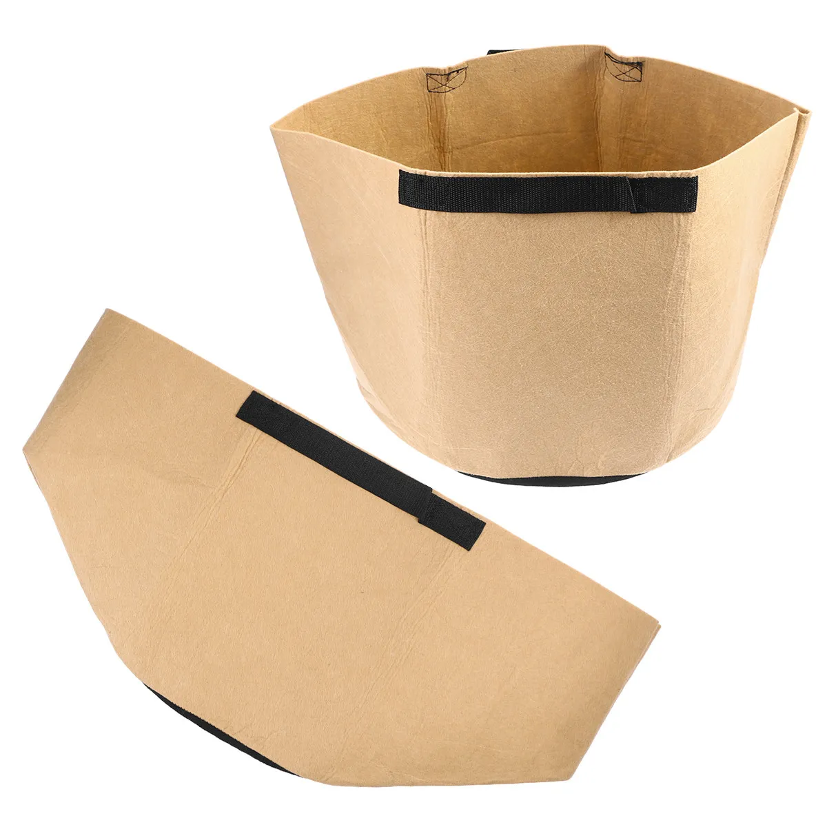10 Gallon Nutrient Plant Grow Bags Non-Woven Aeration Fabric Pots Nursery Garden Planting Khaki Root